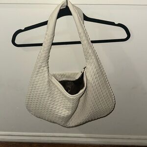 Elegant Cream Woven Handbag